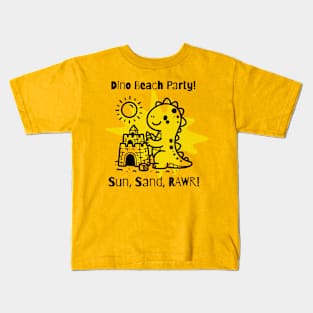 Dino Beach Party: Sun Sand and Roar Kids T-Shirt